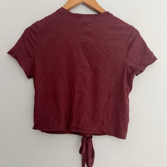 Lululemon Time To Restore Short Sleeve Heathered Dark Sport Red Size 6 - Picture 2 of 3